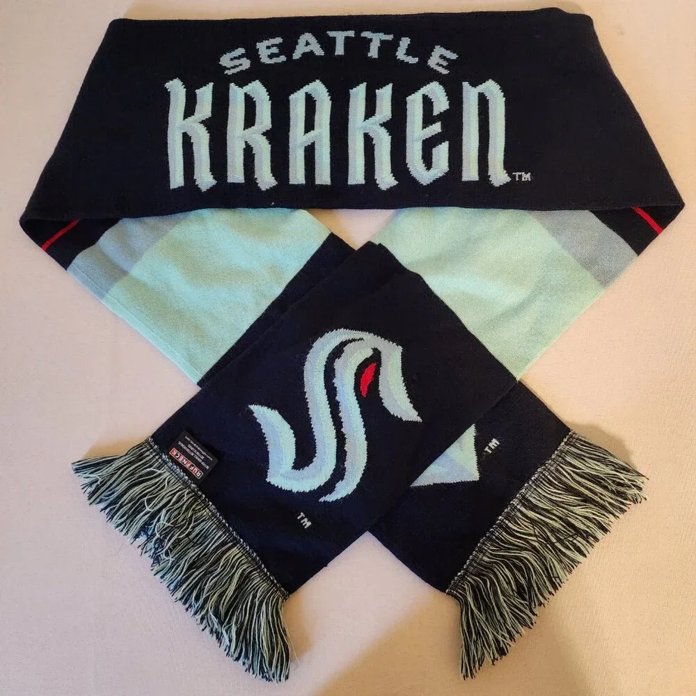 Ruffneck Seattle Kraken NHL Official Licensed Team Scarf, Unisex Hockey Fan Gear